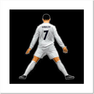 Cristiano Ronaldo #7 Celebrates Posters and Art